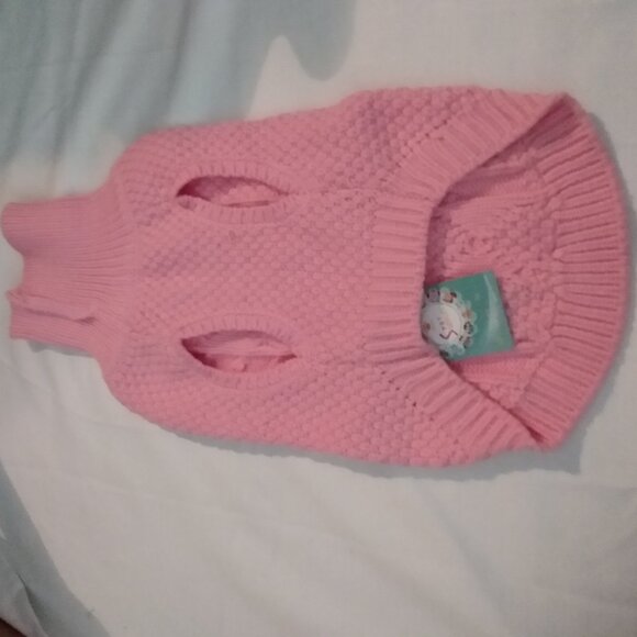 Cozy Pink Knitted Dog Sweater - Picture 3 of 3
